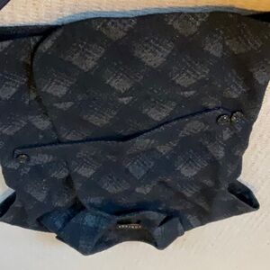 Black and grey vest with silver flecked thread, Comrags, size M.